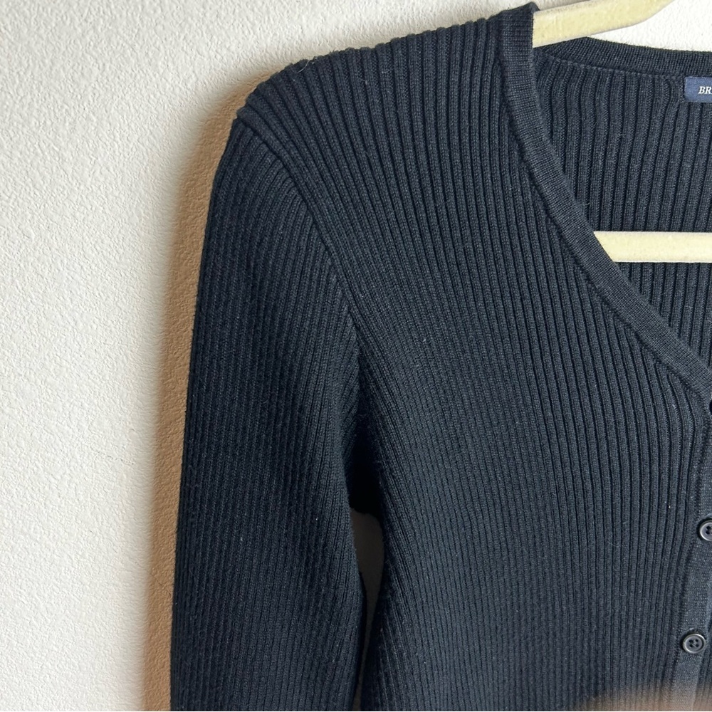Brandy Melville Shannon cotton ribbed knit cropped sweater black size: O/S - Picture 4 of 9